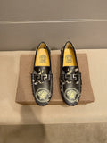 Versace Black & Gold Slip-On Loafers — hero